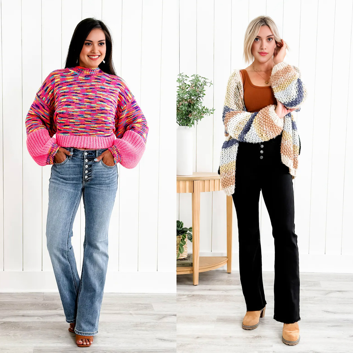 Mid Rise Button Fly Bootcut Jeans (Buy 2 Free Shipping)