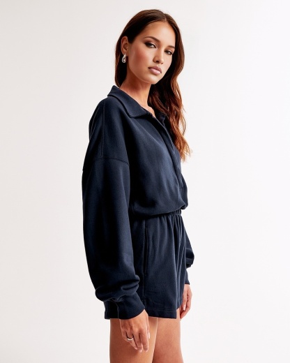 Long-Sleeve Polo Fleece Romper(BUY MORE SAVE MORE)