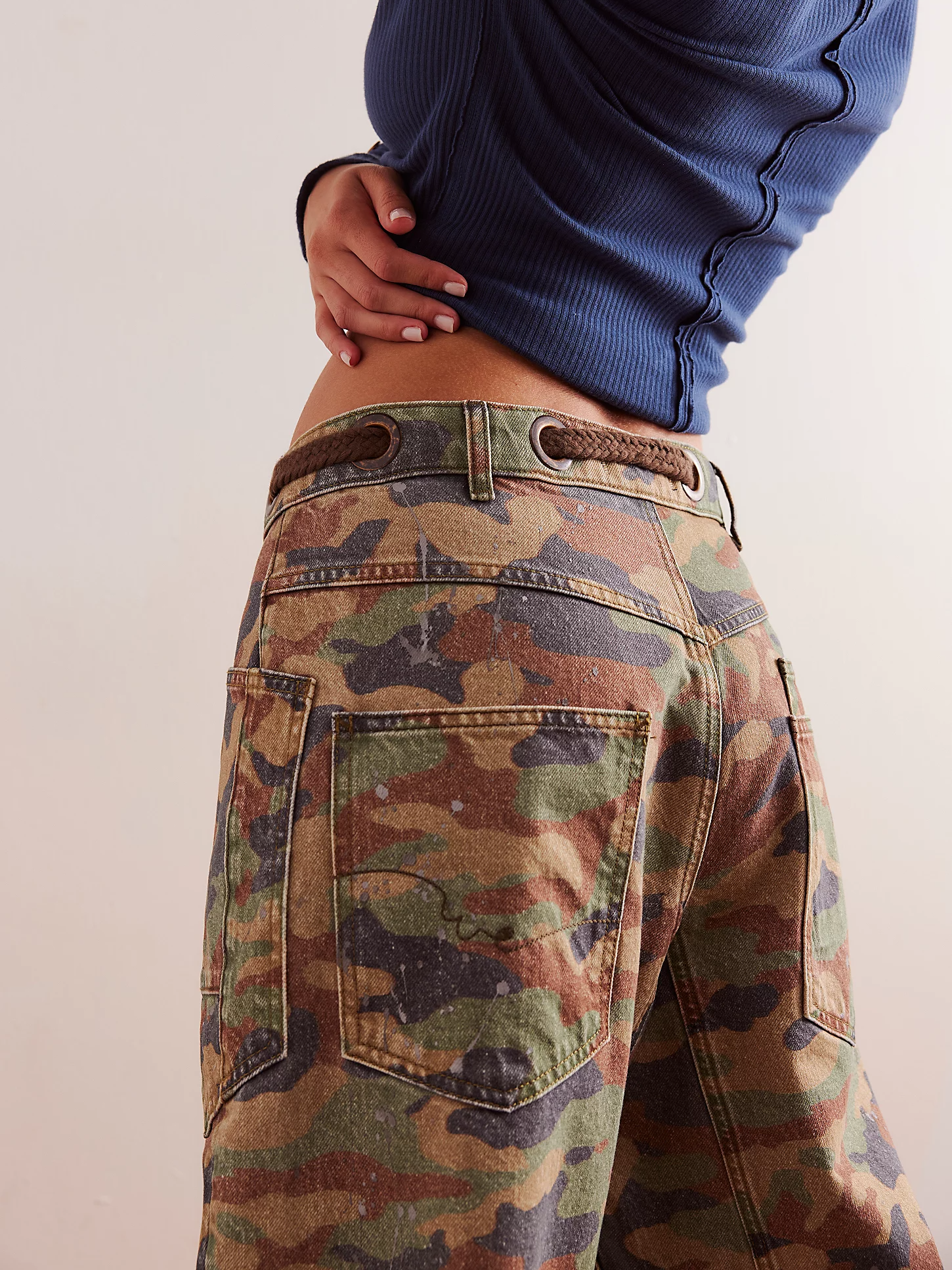 Moxie Printed Low-Slung Barrel Jeans (BUY 2 FREE SHIPPING)