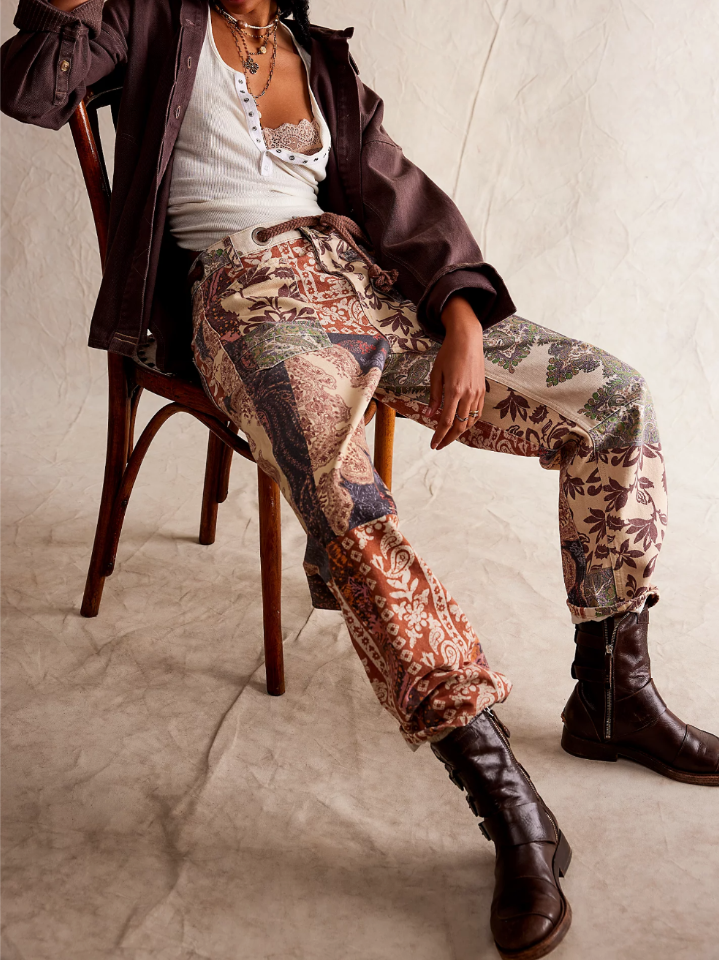 Moxie Printed Low-Slung Barrel Jeans (BUY 2 FREE SHIPPING)