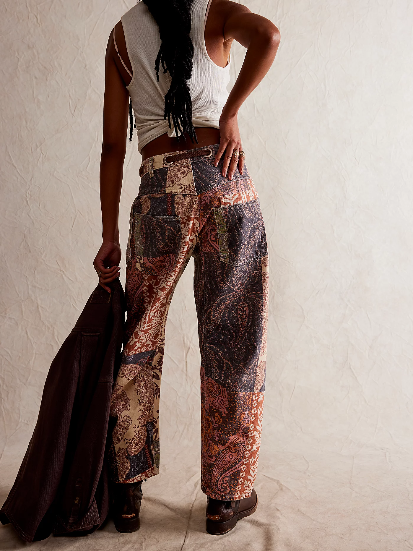 Moxie Printed Low-Slung Barrel Jeans (BUY 2 FREE SHIPPING)