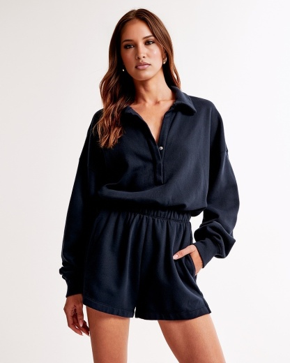 Long-Sleeve Polo Fleece Romper(BUY MORE SAVE MORE)