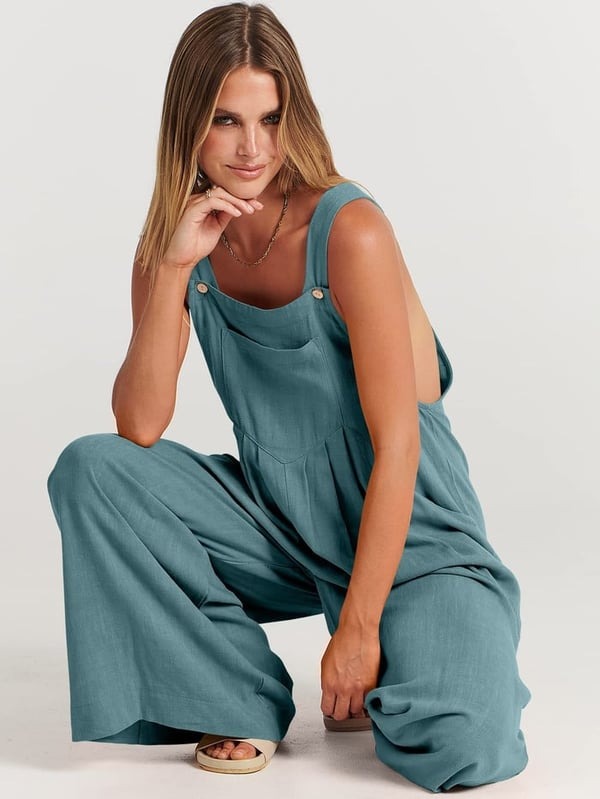 2024 Plus Size Oversize Wide Leg Overalls Jumpsuit