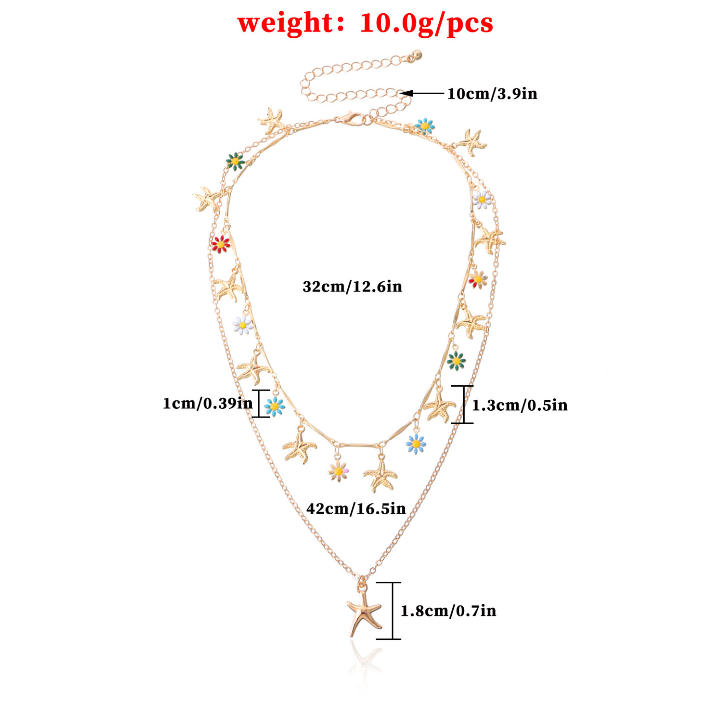 Beachy Blossom Starfish Layered Necklace