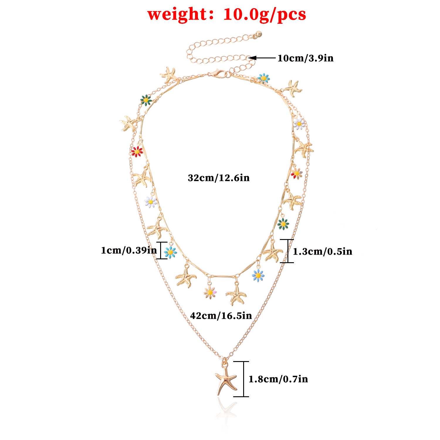 Beachy Blossom Starfish Layered Necklace