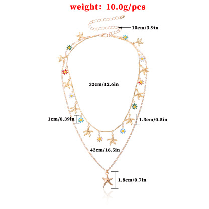 Beachy Blossom Starfish Layered Necklace