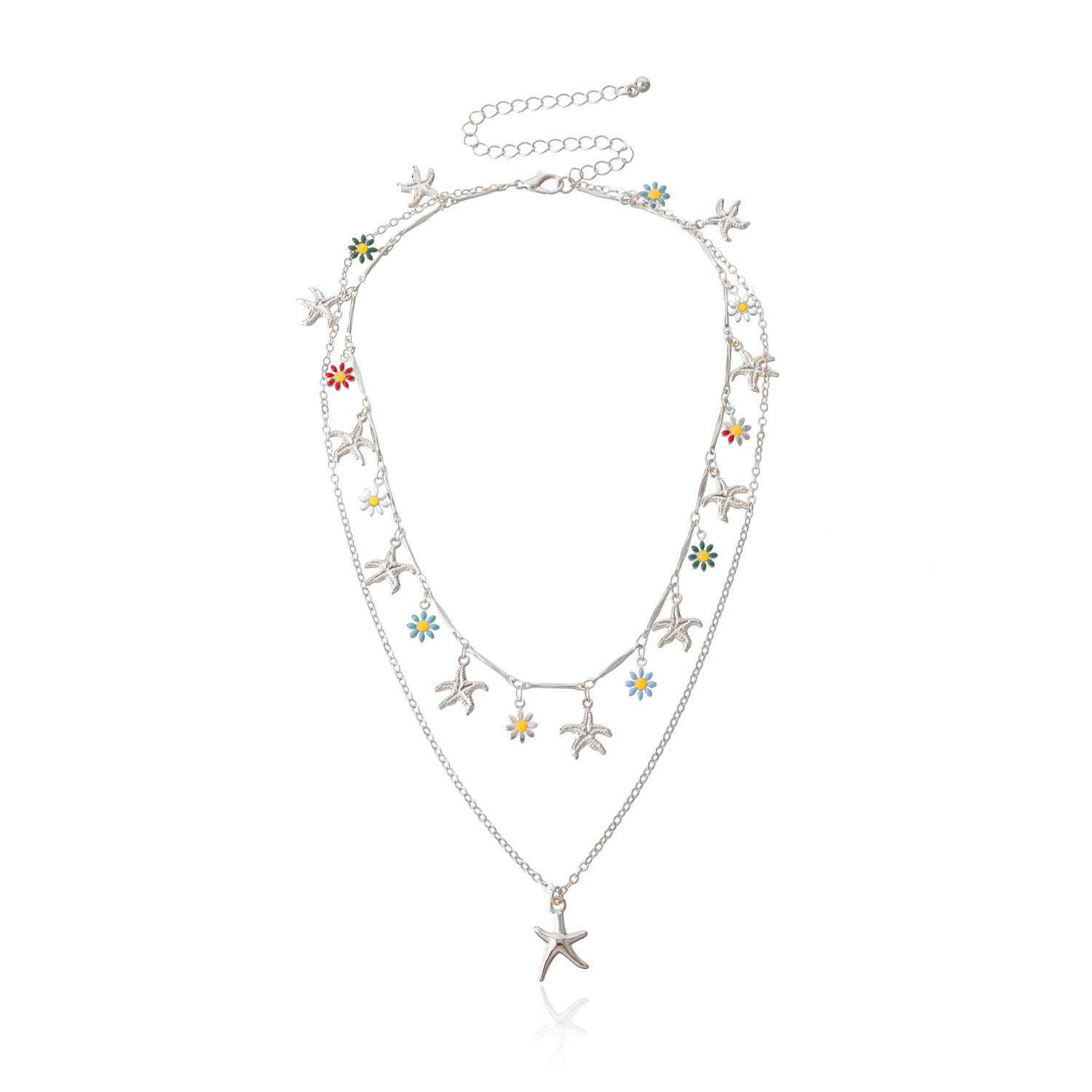 Beachy Blossom Starfish Layered Necklace