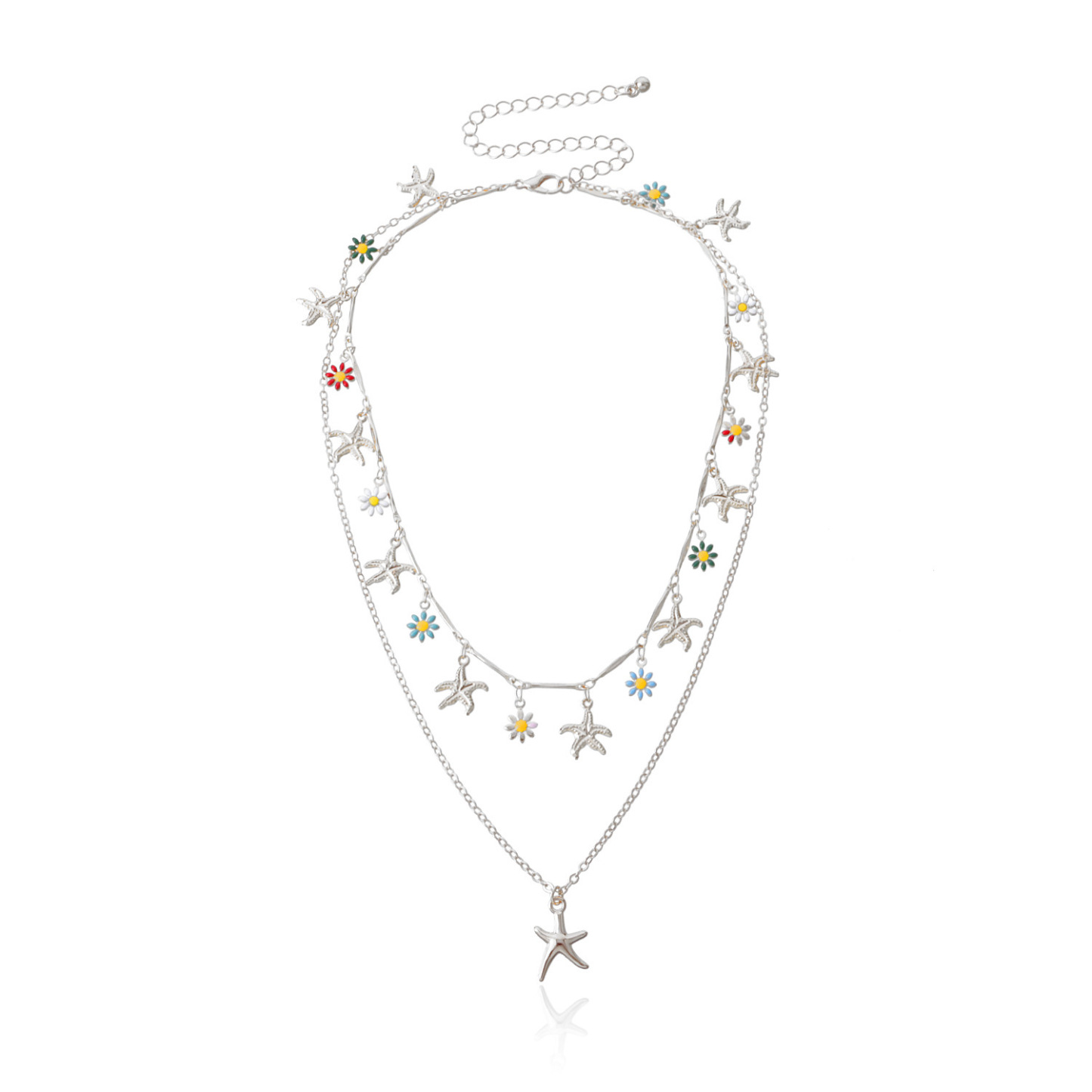 Beachy Blossom Starfish Layered Necklace