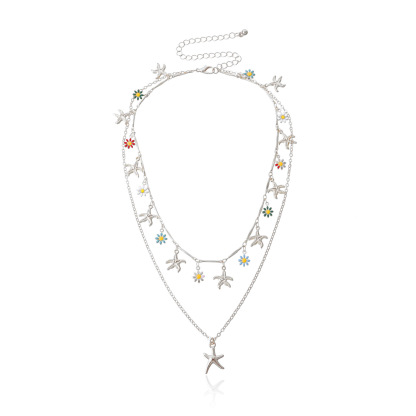 Beachy Blossom Starfish Layered Necklace