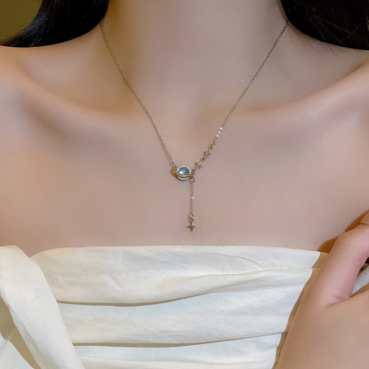 Celestial Planet Silver Necklace