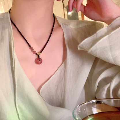 Black Cord as Paper, Gemstones as Ink—An Eastern Poem for the Neck