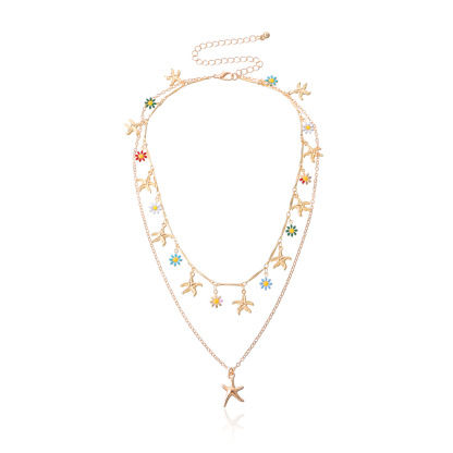 Beachy Blossom Starfish Layered Necklace