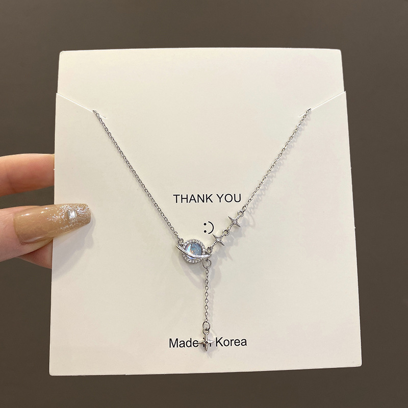 Celestial Planet Silver Necklace