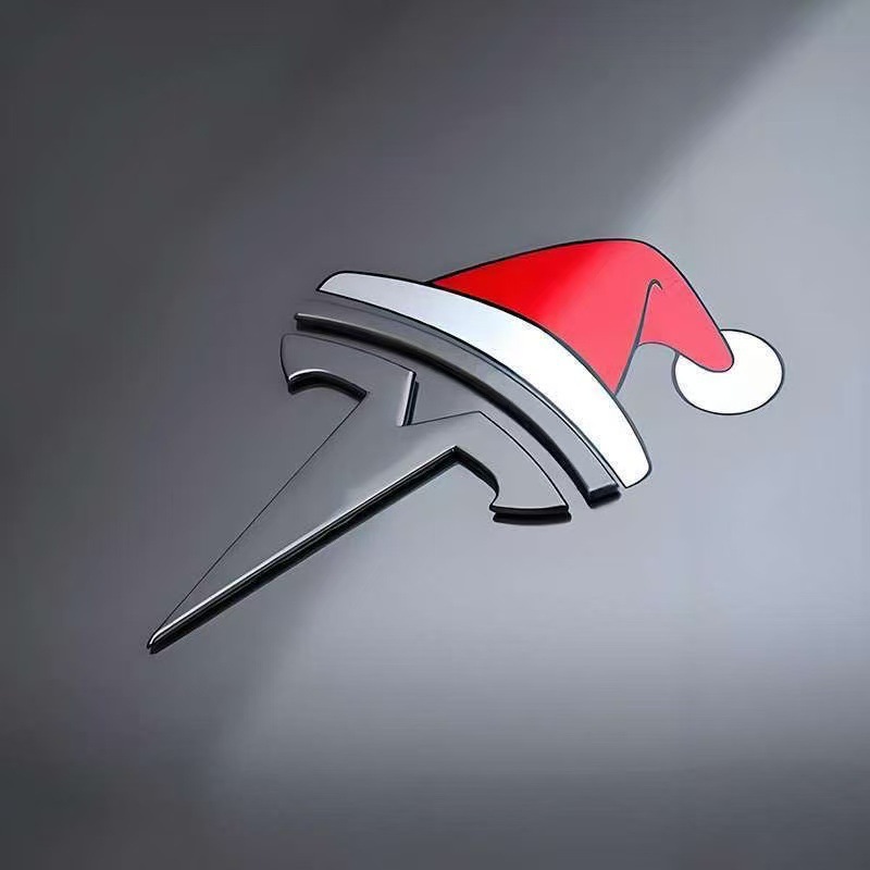 🎁3D Xmas Emblem Stickers for Tesla