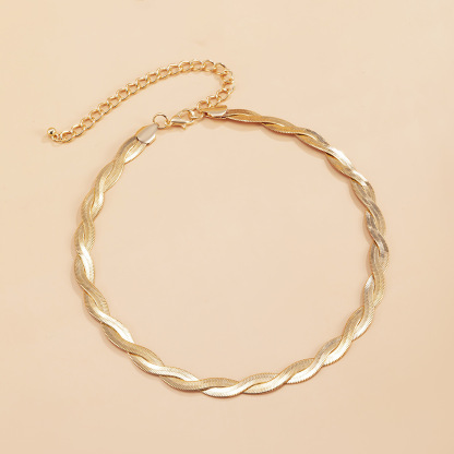 Twisted Silver Herringbone Choker
