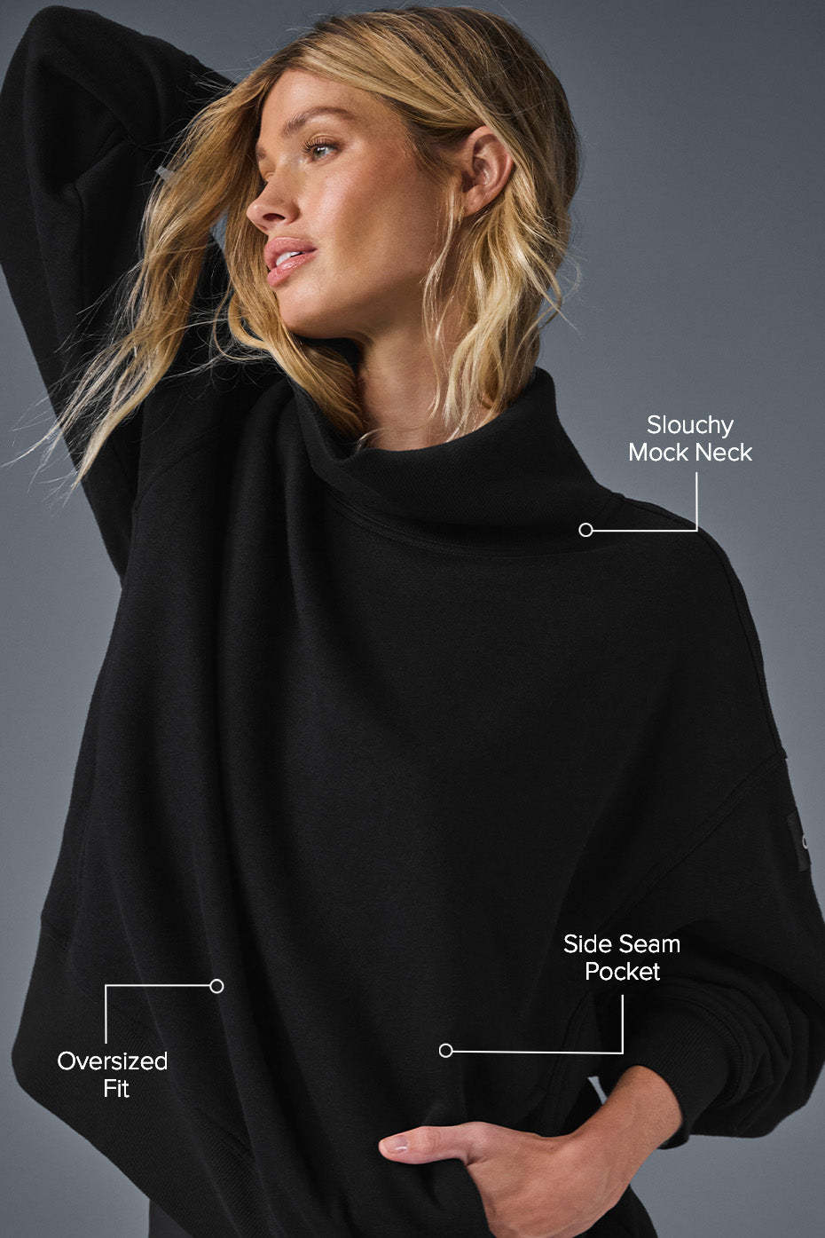 Hazy Mock Neck Pullover(Buy 2 Free Shipping)