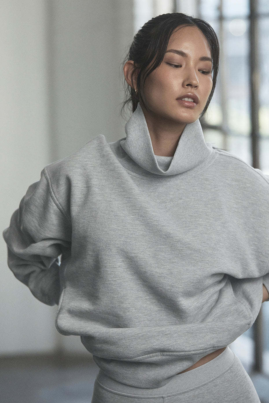 Hazy Mock Neck Pullover(Buy 2 Free Shipping)