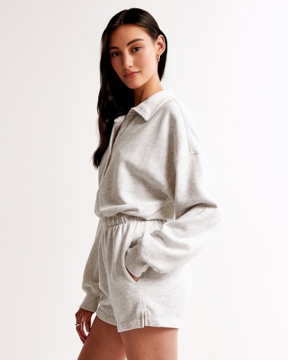 Long-Sleeve Polo Fleece Romper(BUY MORE SAVE MORE)