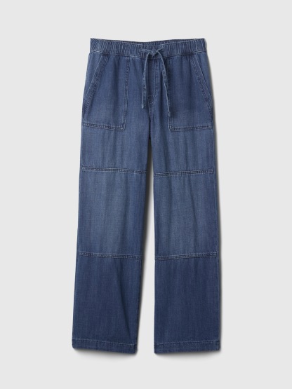 High Rise Seamed Wide-Leg Pull-On Jeans(BUY 2 FREE SHIPPING)