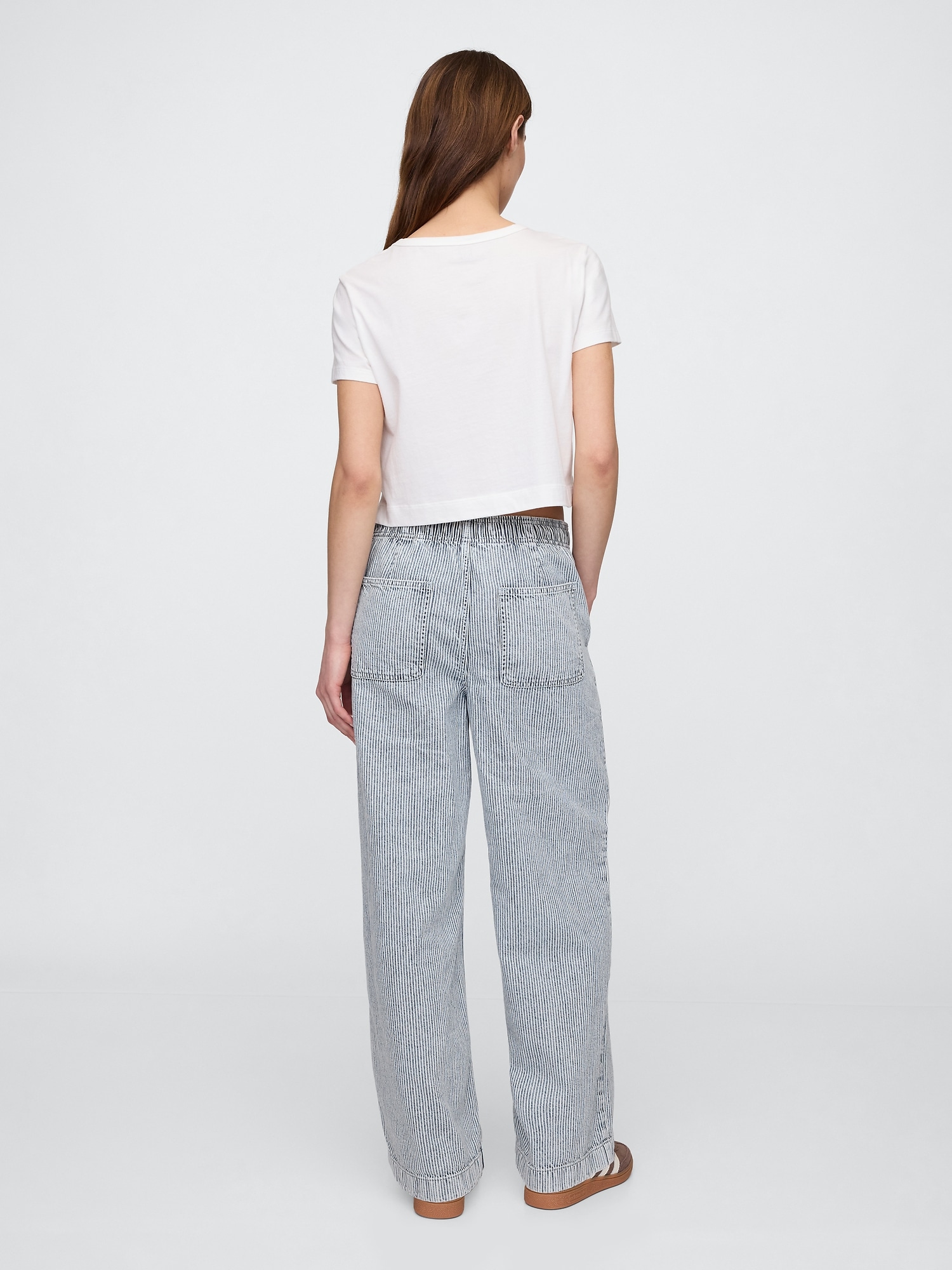 High Rise Seamed Wide-Leg Pull-On Jeans(BUY 2 FREE SHIPPING)