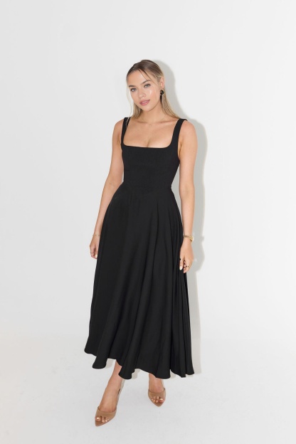 The Ultimate Muse Low Waist Square Neck Midi Dress(BUY 2 FREE SHIPPING)