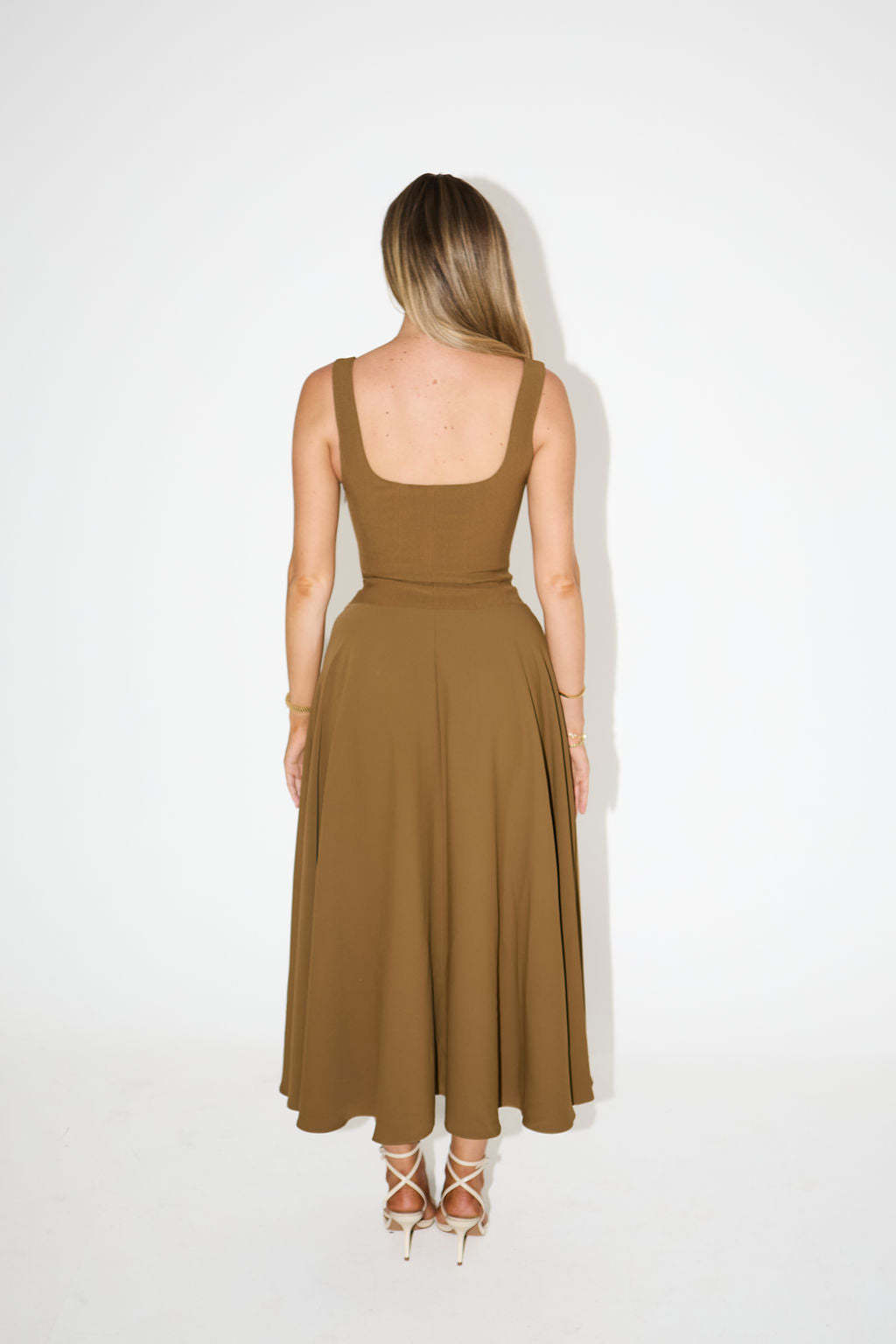 The Ultimate Muse Low Waist Square Neck Midi Dress(BUY 2 FREE SHIPPING)
