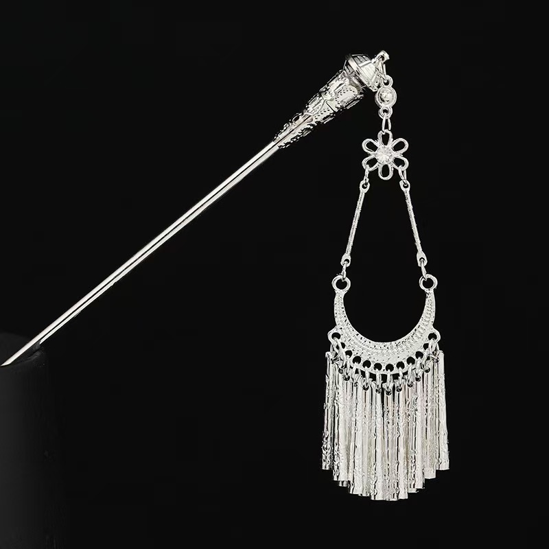 S999 foot silver hairpin