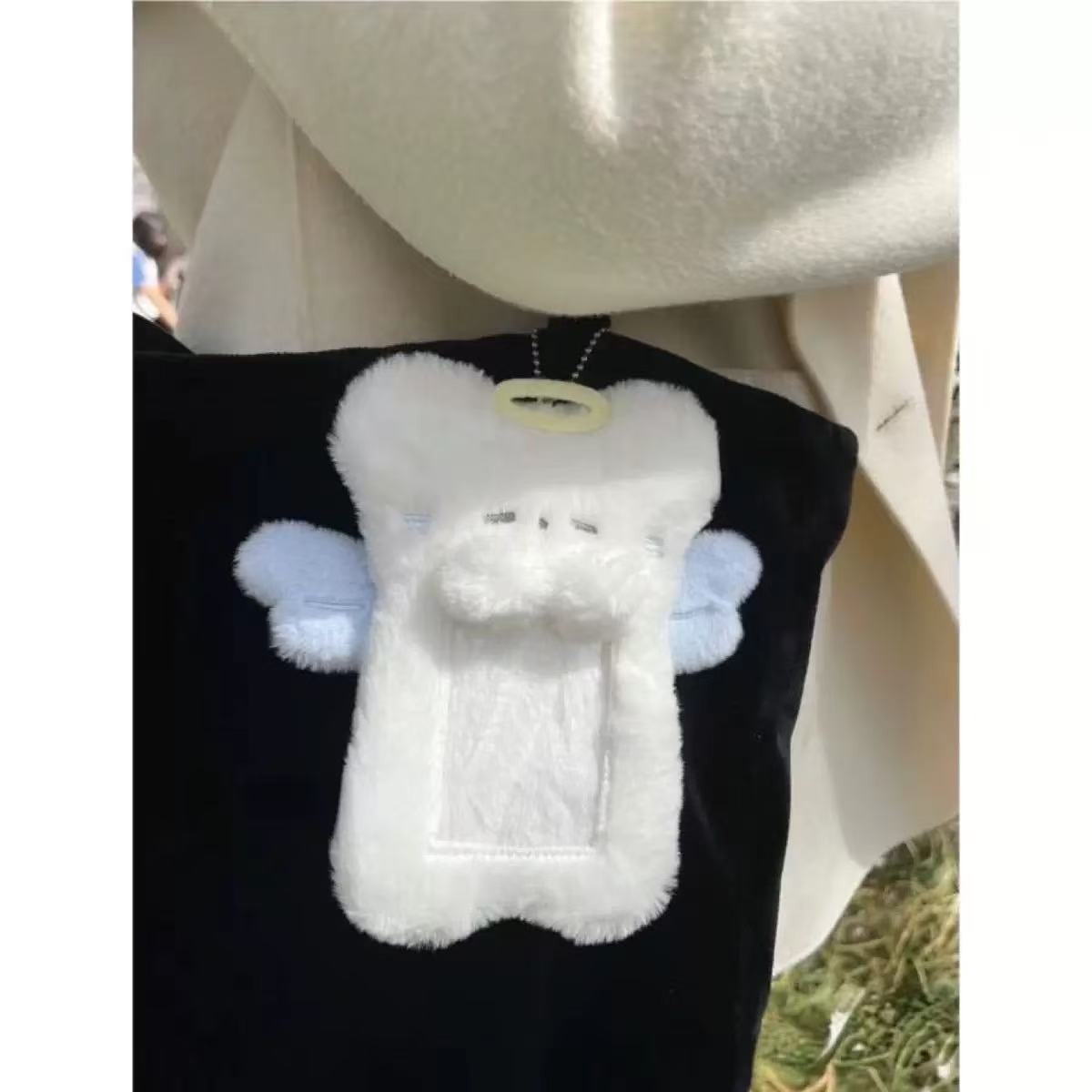 Plush photocard holder white kitty style(3 inch)