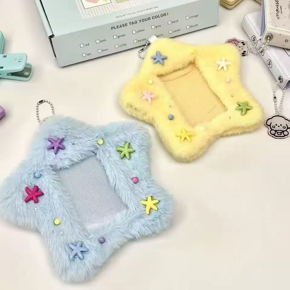 Star shape plush photocard holder 3 inch