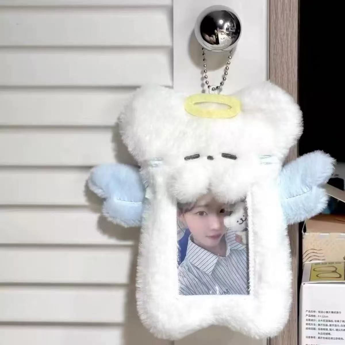 Plush photocard holder white kitty style(3 inch)