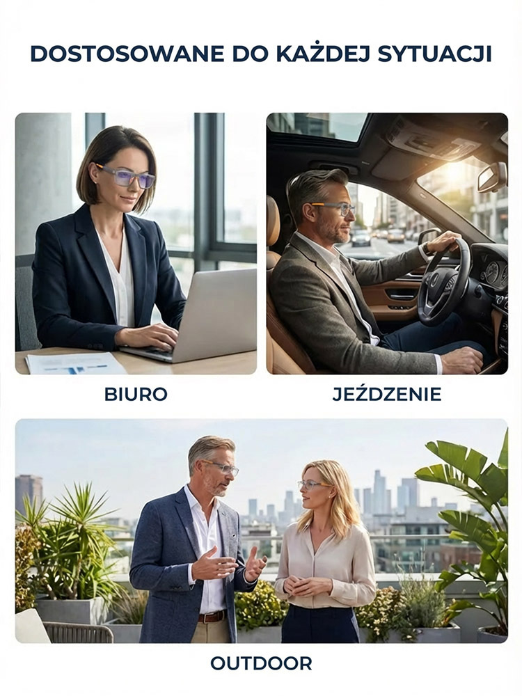 Inteligentne okulary 100-700 dioptrii: Auto-fokus, anty-blue light i ultra-lekkość w jednym! ✨