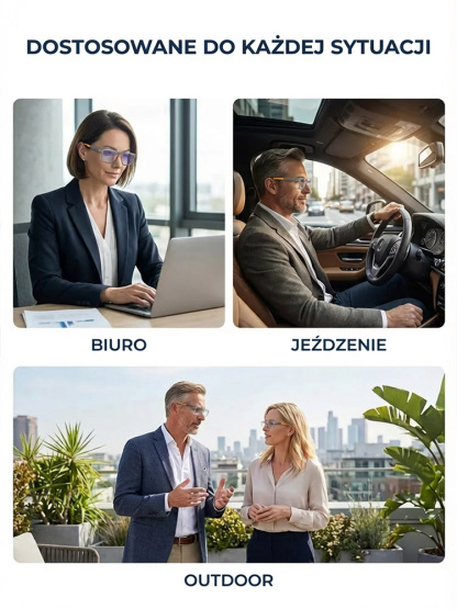 Inteligentne okulary 100-700 dioptrii: Auto-fokus, anty-blue light i ultra-lekkość w jednym! ✨
