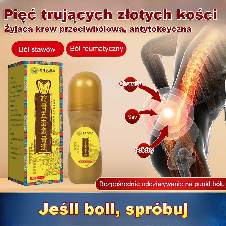 Pięć trujących złotych kości-Dzialanie bezpośrednio dociera do bolesnego ohszaru.