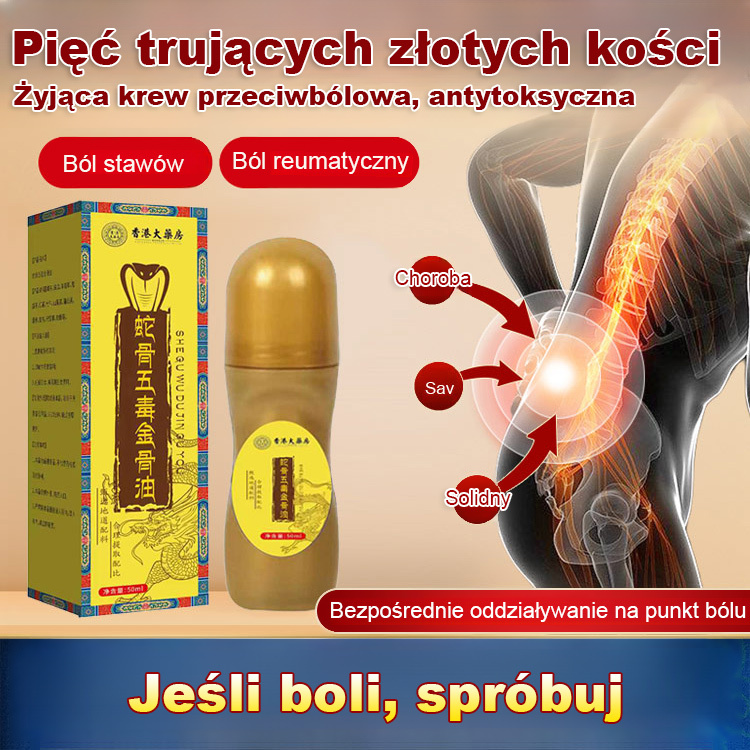 Pięć trujących złotych kości-Dzialanie bezpośrednio dociera do bolesnego ohszaru.