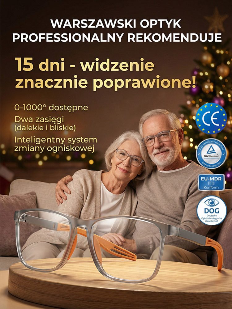 Inteligentne okulary 100-700 dioptrii: Auto-fokus, anty-blue light i ultra-lekkość w jednym! ✨