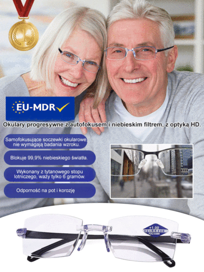 【Przywróć wzrok do jasności sprzed 20 lat】👓 Zestaw 1+1 Gratis  | Automatyczna Regulacja Ostrości | Filtr Blue Light 