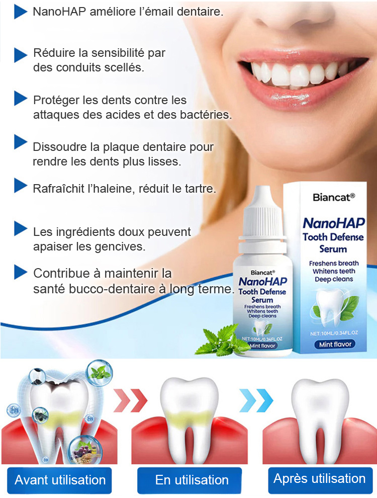 【Approuvé par les dentistes】Sérum protecteur dentaire spécialisé pour la régénération de l'émail dentaire