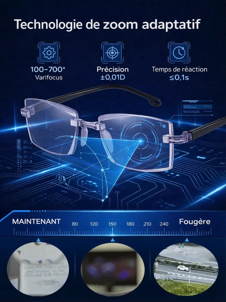 Lunettes intelligentes et confortables pour presbytie en haute définition