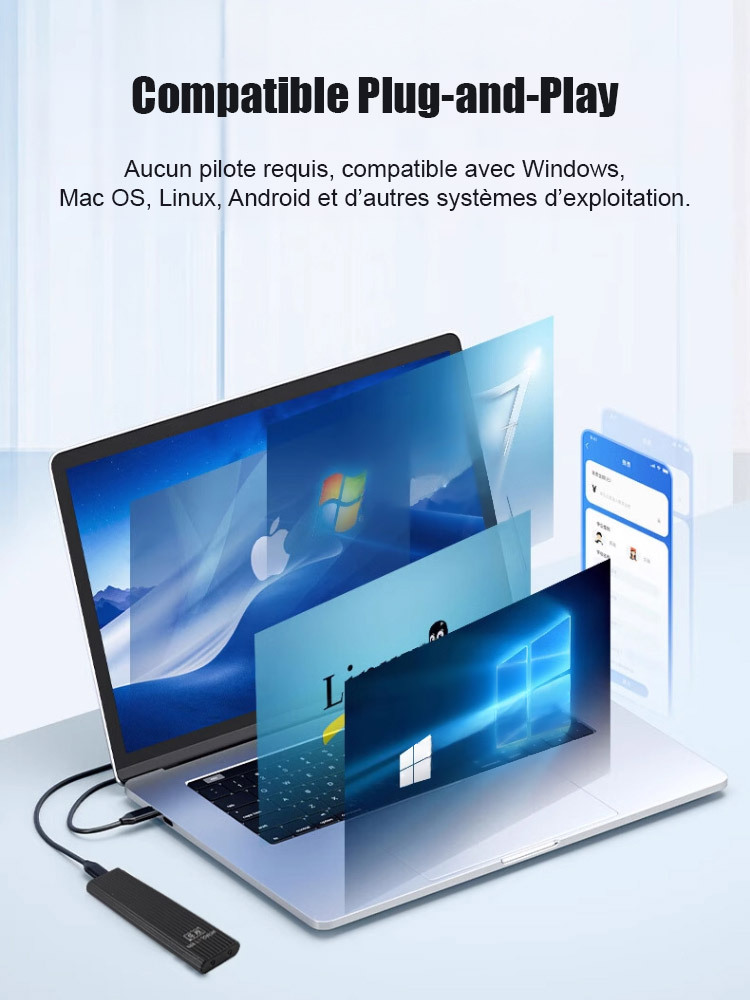 【SSD Portable 16To : Liquidation Export à Prix d'Usine !】 Stockage étanche et antichoc IP54, compatible avec iPhone, Mac et PC – essai gratuit inclus.