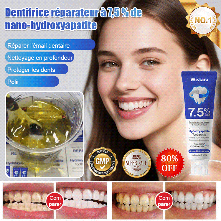 Dentifrice Réparateur au Nano-Hydroxyapatite 7,5%