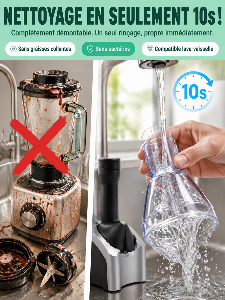 Machine à glace entièrement automatique-Préparez une glace 100 % fruit frais en seulement 30 secondes