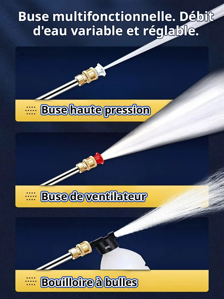 🚿 Pistolet de Lavage Haute Pression – Multi-Jets Réglables Nettoyez tout, sans effort !