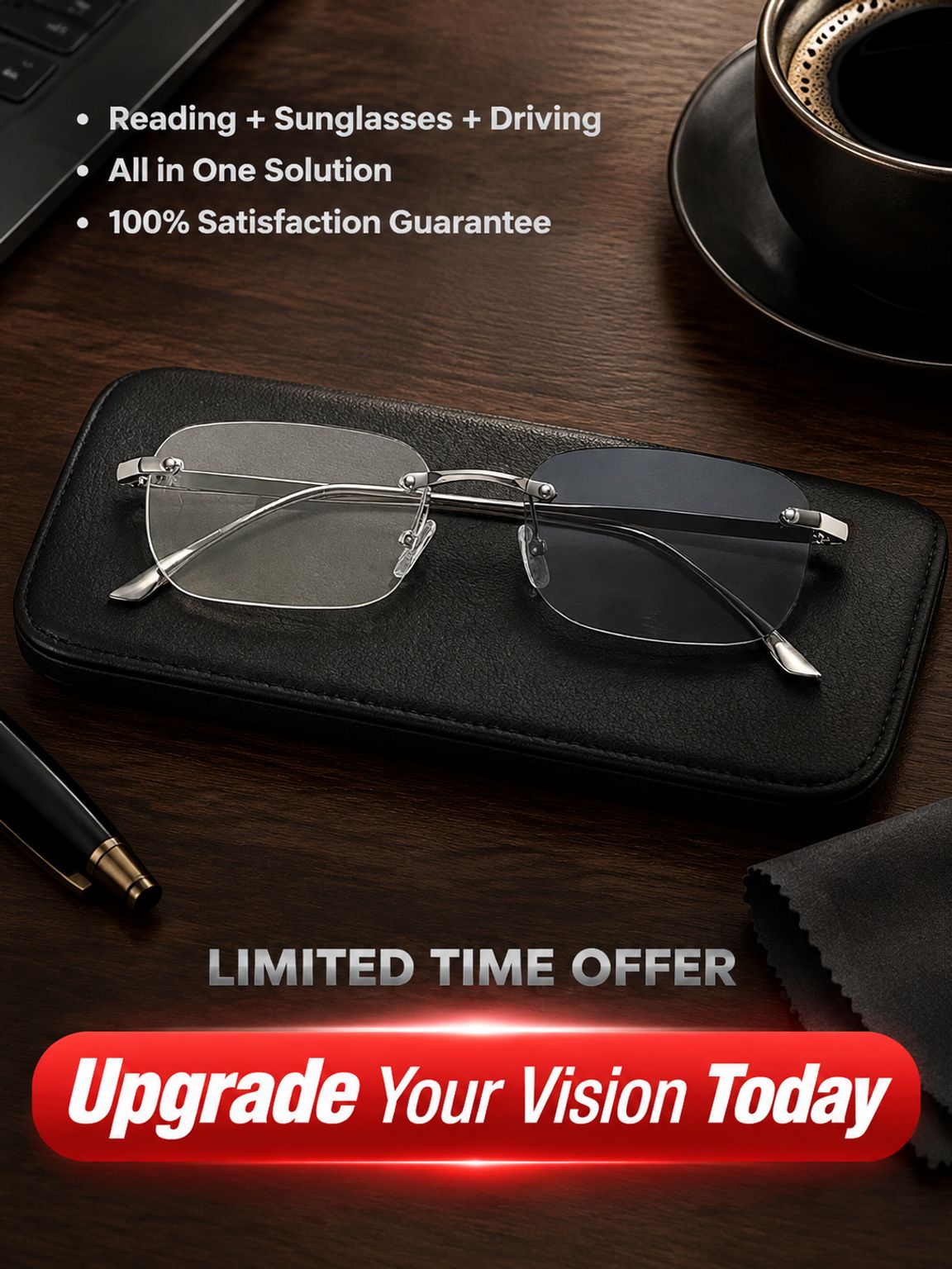 [Multifocales] Lunettes de Lecture HD Sans Monture – Une Seule Paire pour Tout