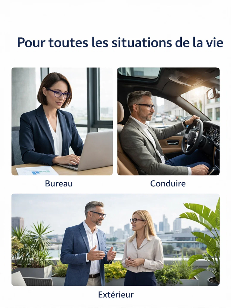 Lunettes intelligentes et confortables pour presbytie en haute définition