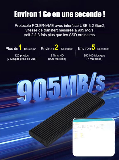 【SSD Portable 16To : Liquidation Export à Prix d'Usine !】 Stockage étanche et antichoc IP54, compatible avec iPhone, Mac et PC – essai gratuit inclus.