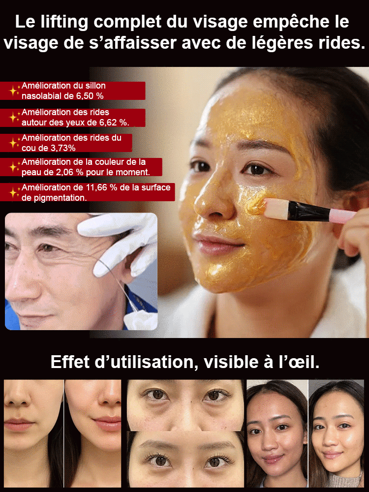 Masque Peel-Off au Rétinol, Or et Collagène — Soin 3-en-1 : Purifie, Repulpe & Illumine ✨