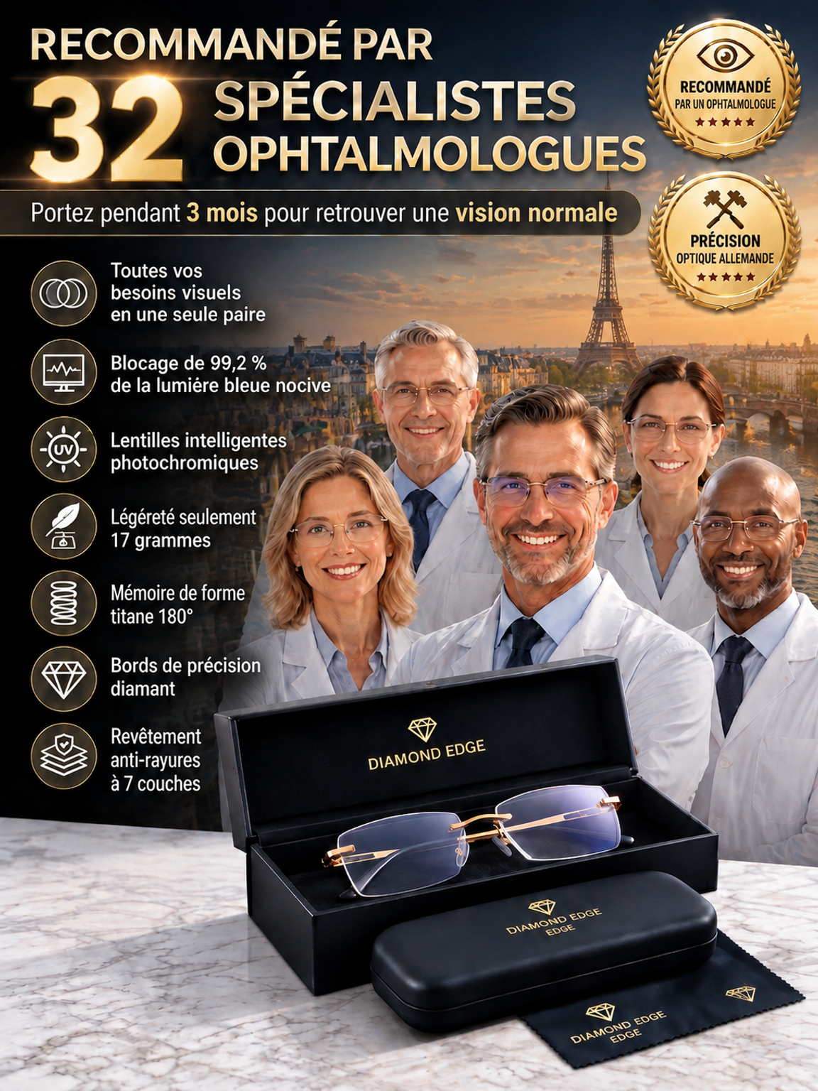 Lunettes de lecture anti-lumière bleue haute définition