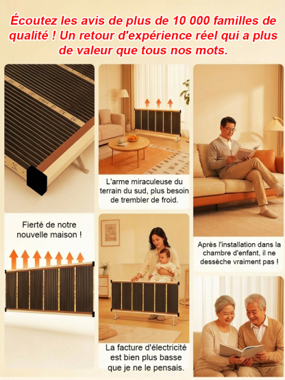 ⚡ Chaleur en 3 secondes. Chauffage mural en cristal de carbone à infrarouge lointain en graphène alvéolaire