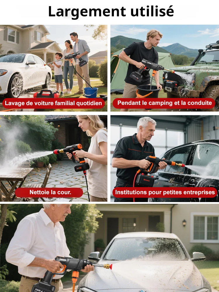 🚿 Pistolet de Lavage Haute Pression – Multi-Jets Réglables Nettoyez tout, sans effort !
