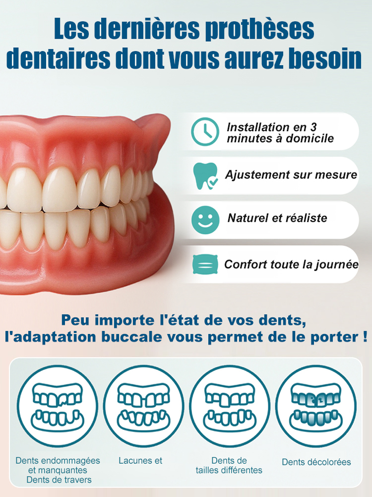 Appareil dentaire blanchissant pour toute la bouche, naturel et confortable [Certifié FDA]